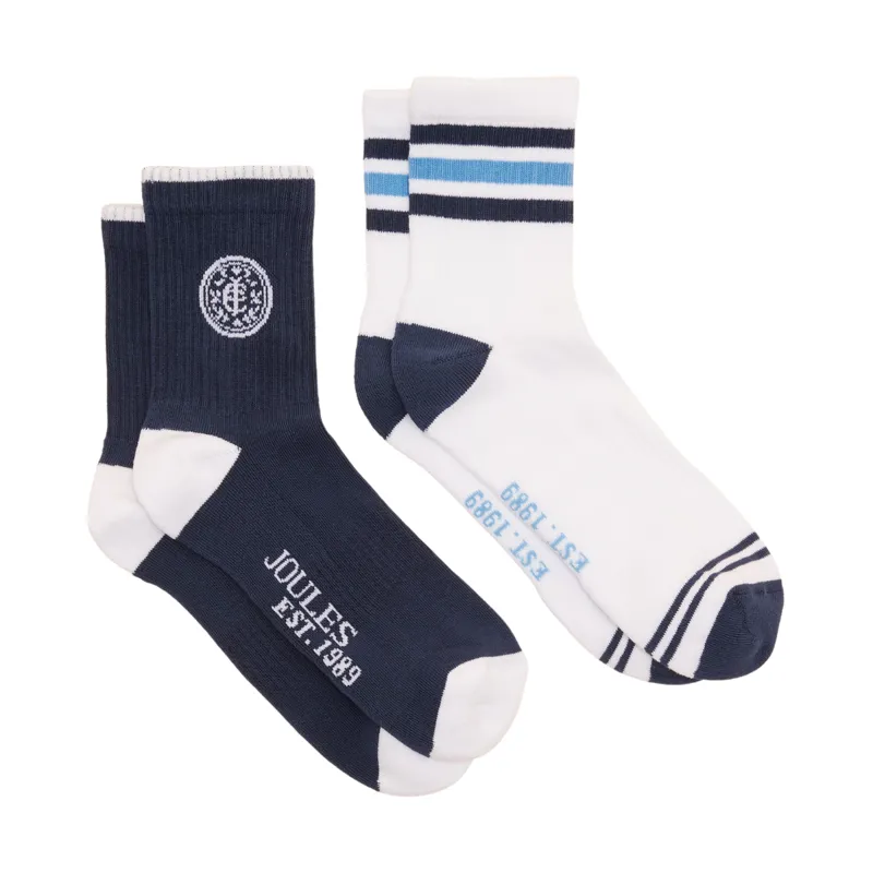 Joules Men's Volley Tennis Socks 2 Pack - Navy