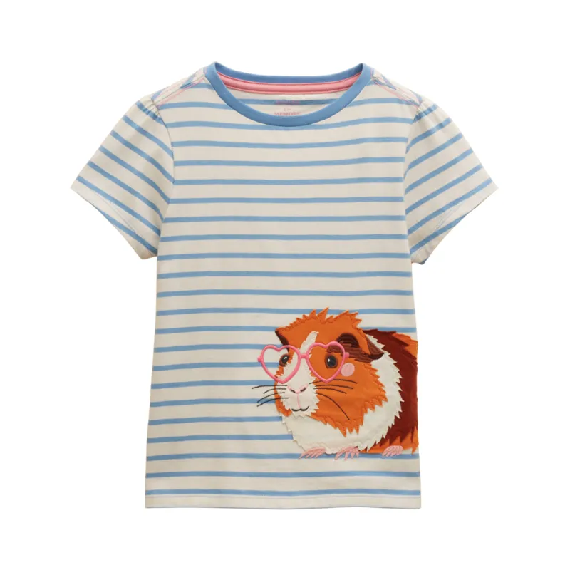 Joules Kids Astra Guinea Print T-Shirt - Blue Stripe