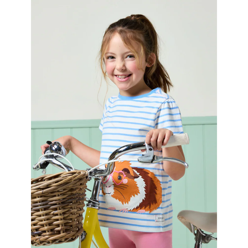 Joules Kids Astra Guinea Print T-Shirt - Blue Stripe-4