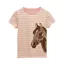 Joules Kids Astra Horse Print T-Shirt - Pink Stripe