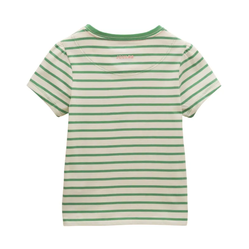 Joules Kids Astra Tennis Dog Print T-Shirt - Green Stripe-1