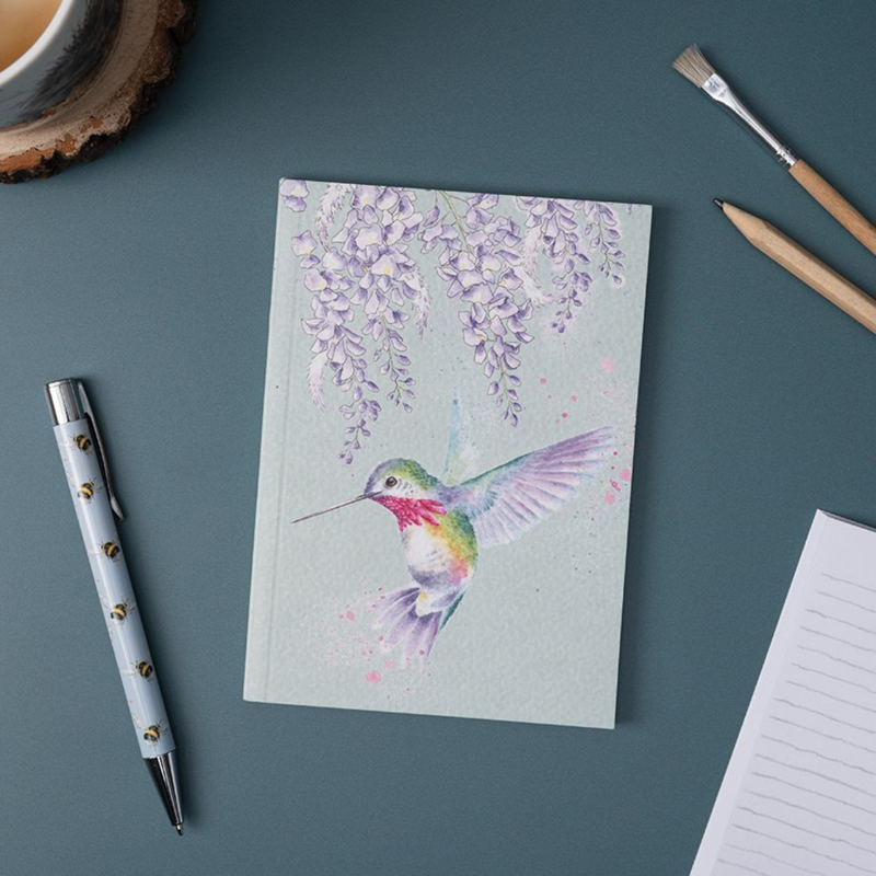 Wrendale Designs 'Wisteria Wishes' Hummingbird A6 Notebook-1