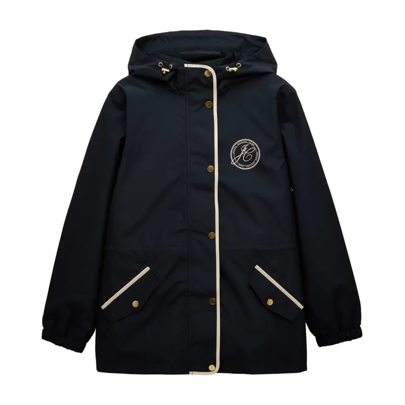 Joules Ladies Holt Packable Waterproof Raincoat with Hood - Navy