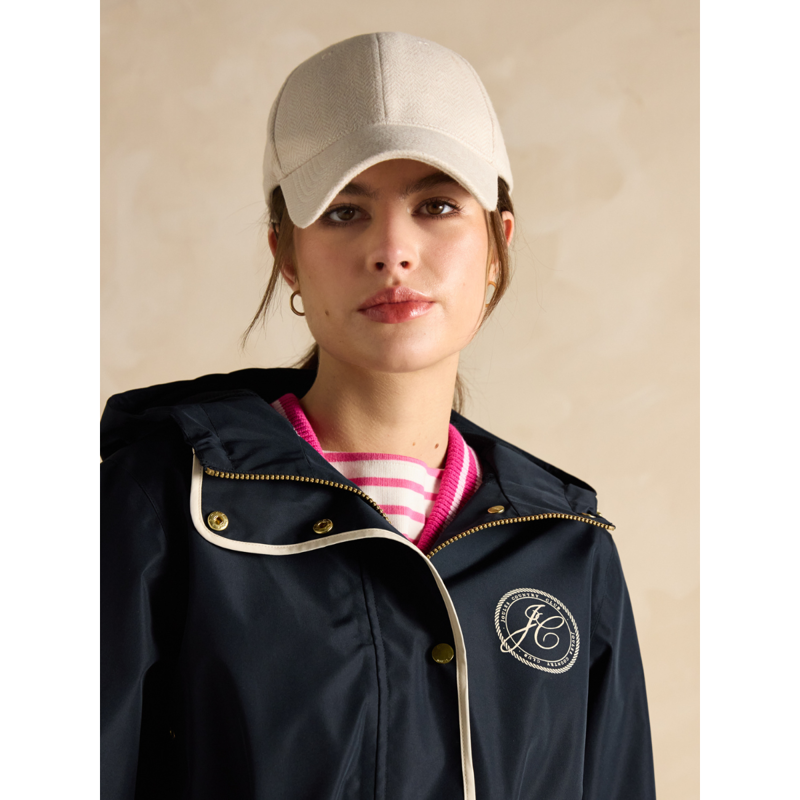 Joules Ladies Holt Packable Waterproof Raincoat with Hood - Navy-4