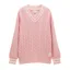 Joules Dibbly Cable Knit Cricket Cotton Jumper - Pink