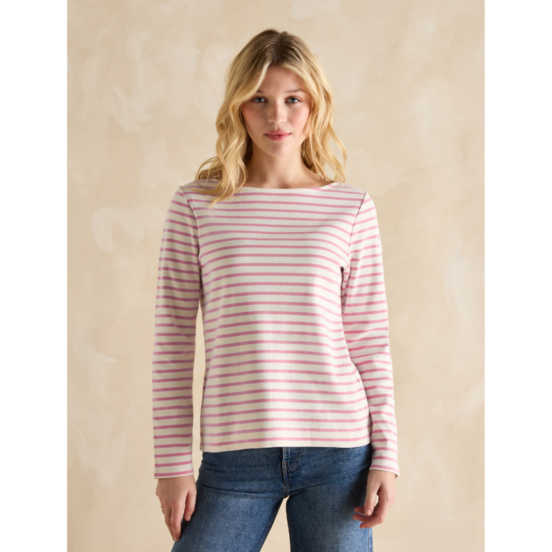 Joules Ladies Harbour Boat Neck Breton Top - Lilac-1
