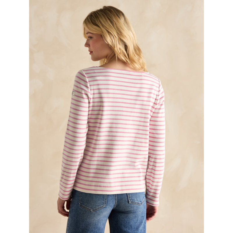 Joules Ladies Harbour Boat Neck Breton Top - Lilac-2