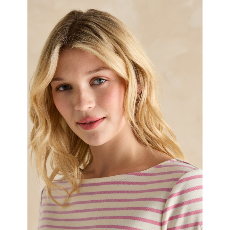 Joules Ladies Harbour Boat Neck Breton Top - Lilac-3