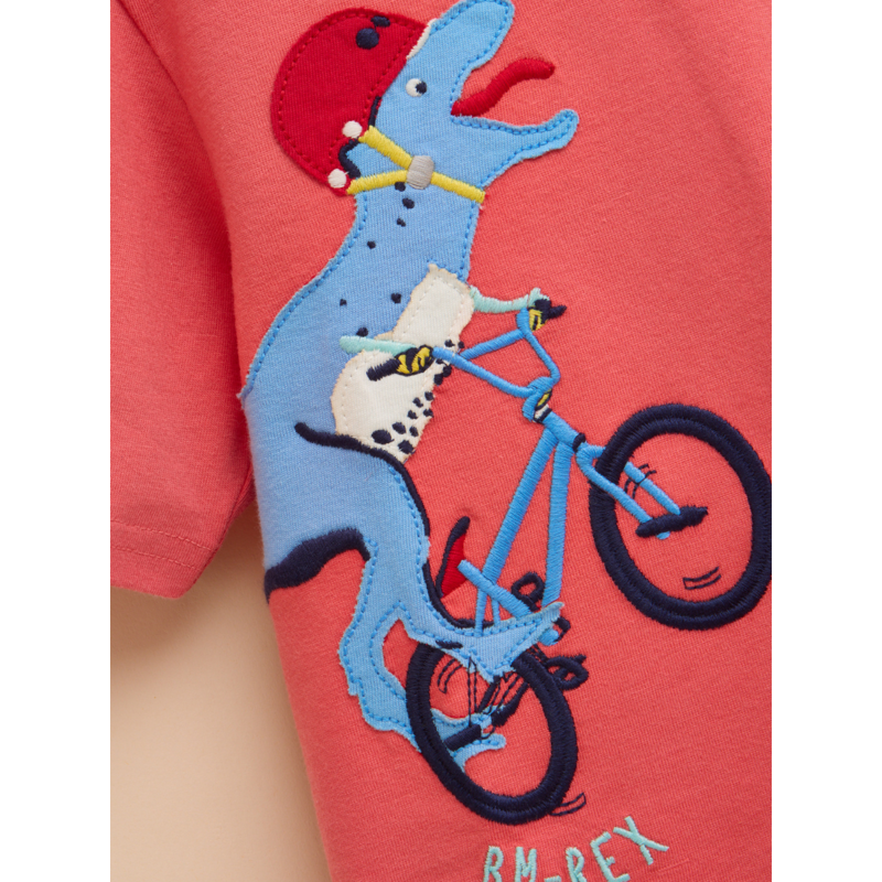 Joules Kids Archie Short Sleeve Applique T-Shirt - Red-2