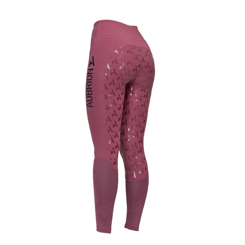 Shires Aubrion Ladies React Rythm Riding Tights - Mauve-3