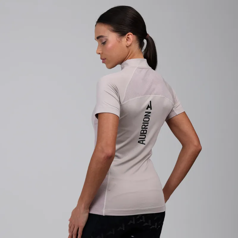 Shires Aubrion Ladies React Short Sleeve Base Layer - Sand-1