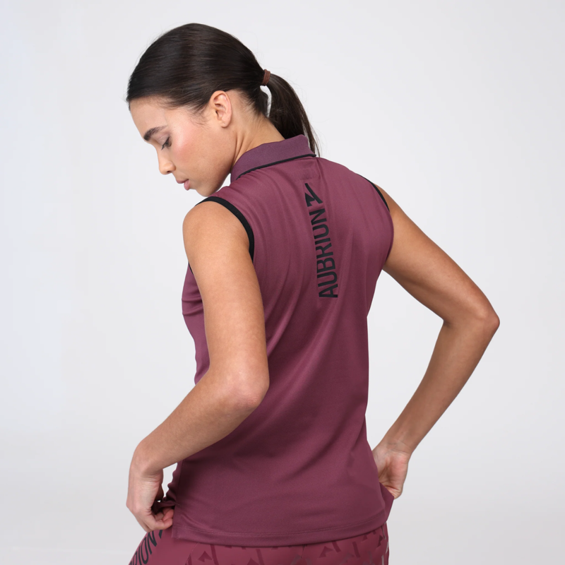 Shires Aubrion Ladies React Sleeveless Tech Polo - Mauve-2
