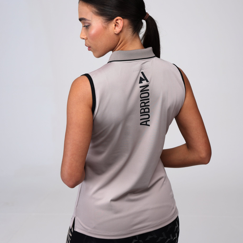 Shires Aubrion Ladies React Sleeveless Tech Polo - Sand-2