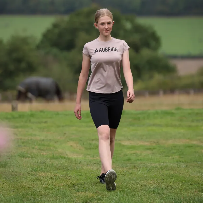 Shires Aubrion React Tech T-Shirt - Young Rider - Sand-3