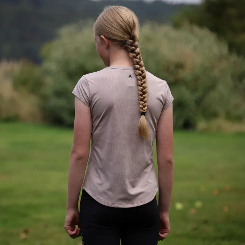 Shires Aubrion React Tech T-Shirt - Young Rider - Sand-1