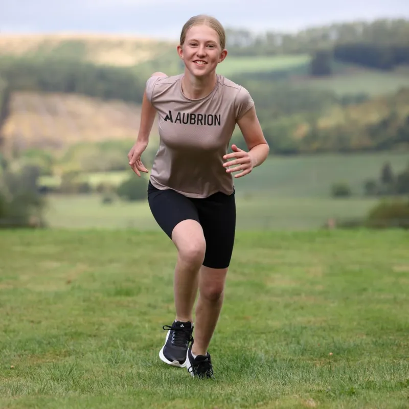 Shires Aubrion React Tech T-Shirt - Young Rider - Sand-4