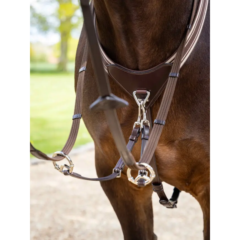 LeMieux Arika Elasticated Breastplate - Havana/Silver-1