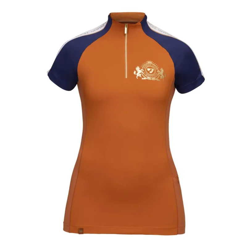 Shires Aubrion Ladies Team Short Sleeve Base Layer - Rust