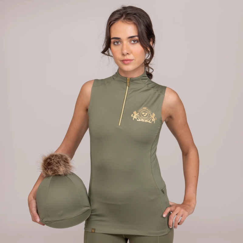 Shires Aubrion Ladies Team Sleeveless Base Layer - Moss-2
