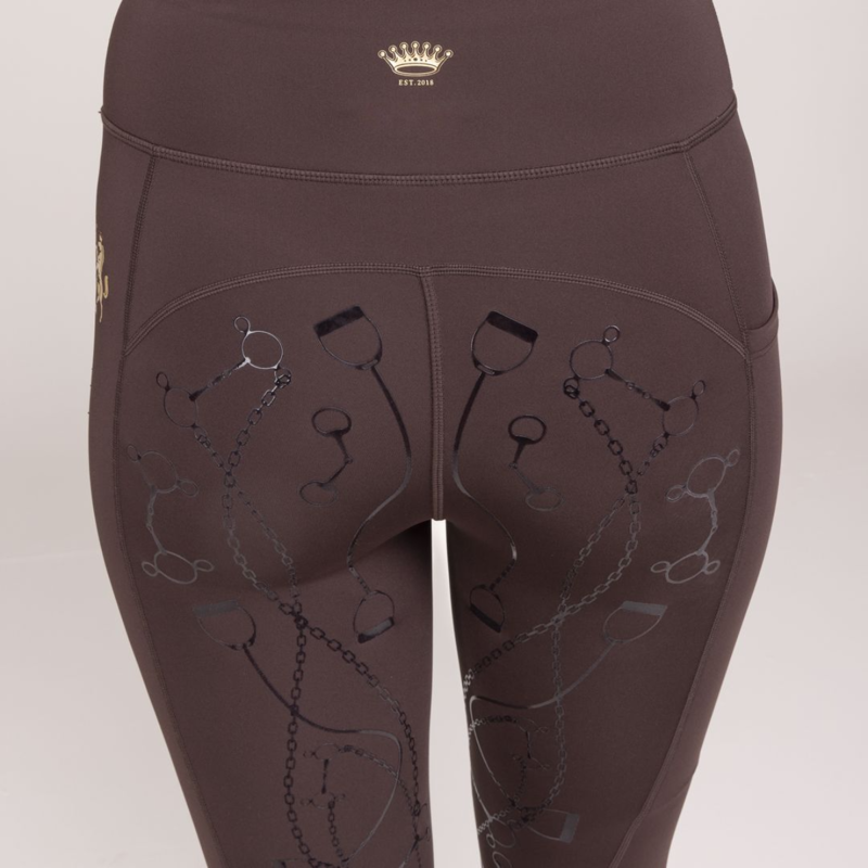 Shires Aubrion Ladies Team Riding Tights - Umber-5