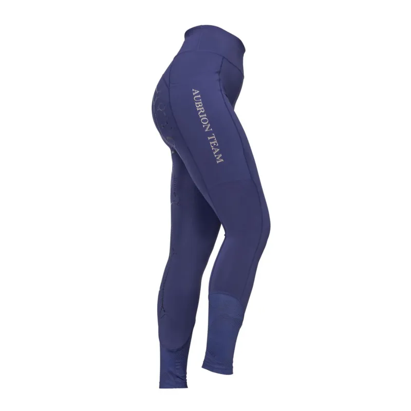 Aubrion Ladies Team Riding Tights - Midnight-1