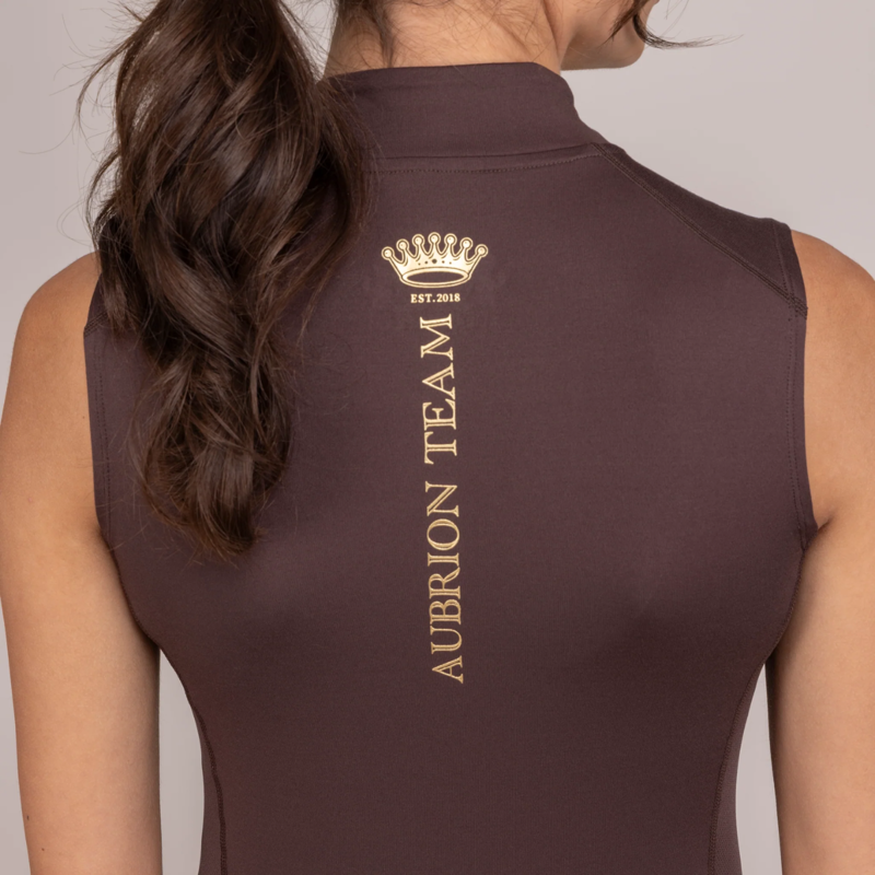 Shires Aubrion Ladies Team Sleeveless Base Layer - Umber-3