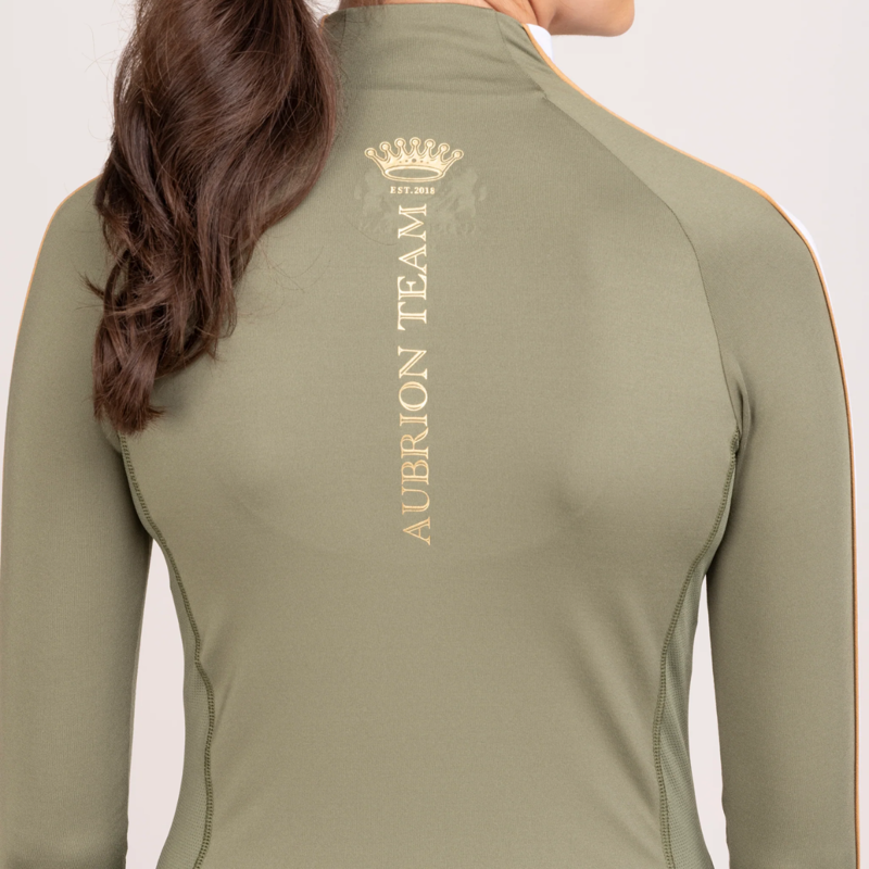 Shires Aubrion Ladies Team Long Sleeve Base Layer - Moss-4