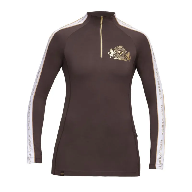 Aubrion Ladies Team Long Sleeve Base Layer - Umber