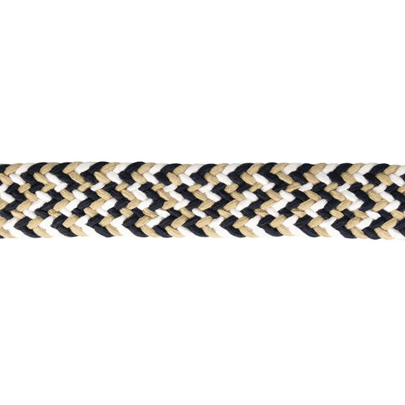 Hy Equestrian Woven Elastic Belt - Navy/Fossil-1