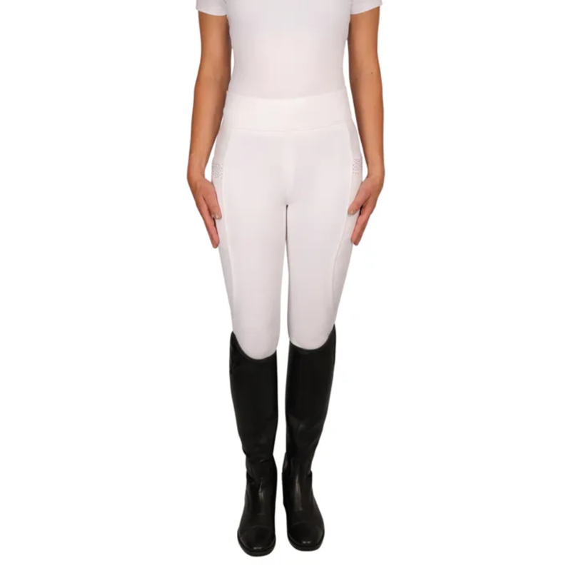 Hy Equestrian Roka Regal Riding Tights - White-1