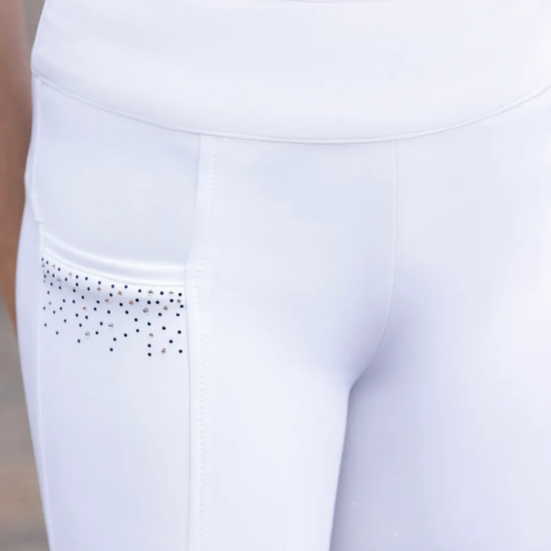 Hy Equestrian Roka Regal Riding Tights - White-3