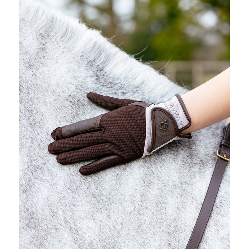 LeMieux Pro Mesh Gloves - Brown/Almond-1