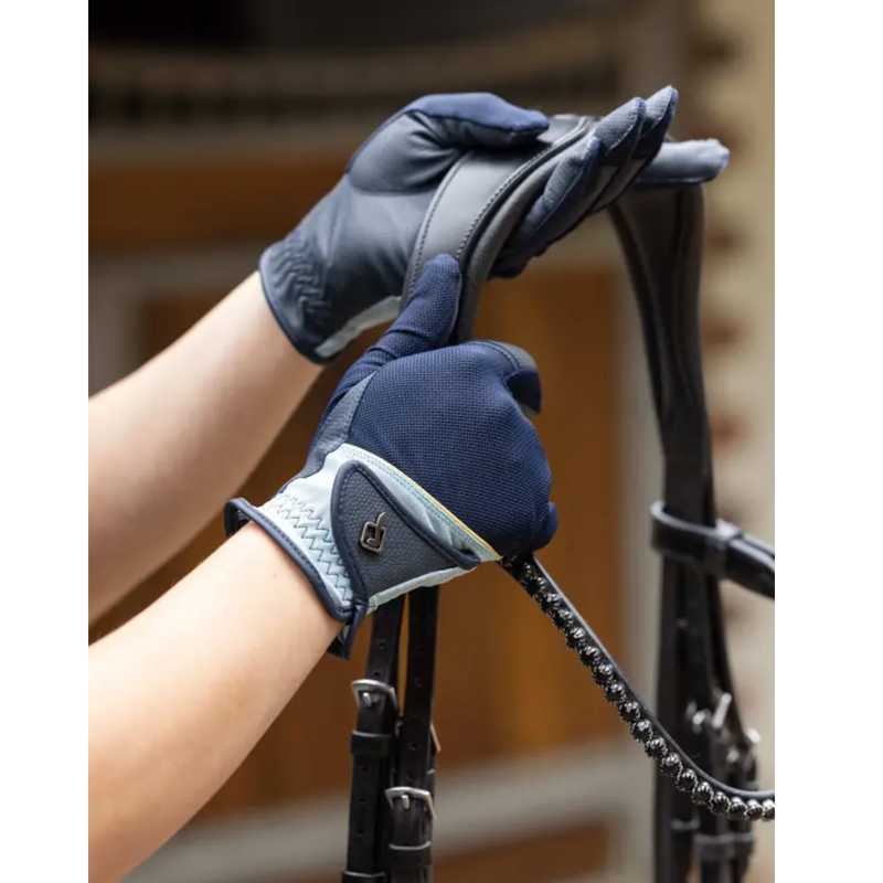 LeMieux Pro Mesh Gloves - Navy/Aqua-1