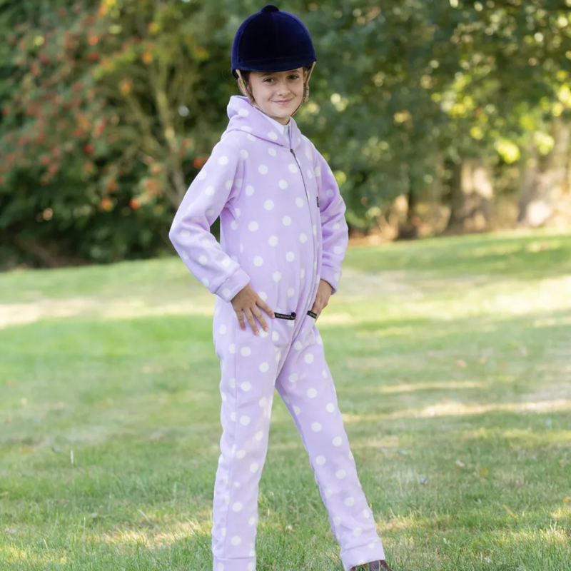 Supreme Products Child's Dotty Fleece Onesie - Lavish Lilac-1