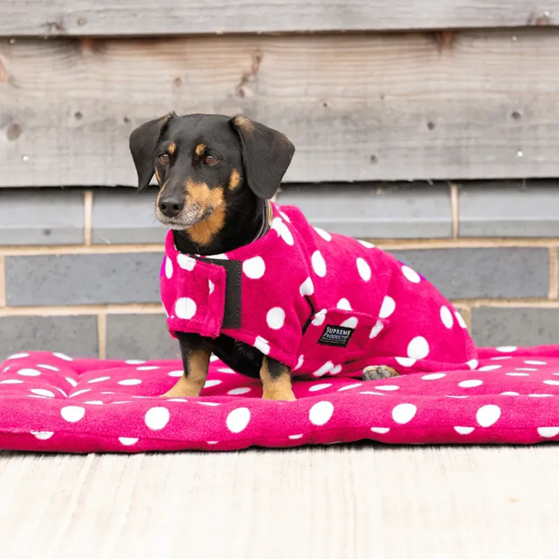 Supreme Products Dotty Fleece Dog Coat - Paradise Pink