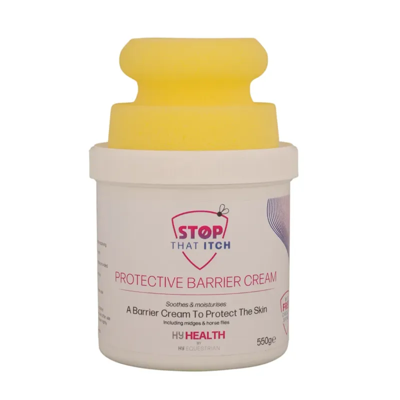 HyHEALTH STOP THAT ITCH Protective Barrier Cream 550g with Circular Sponge by Hy Equestrian