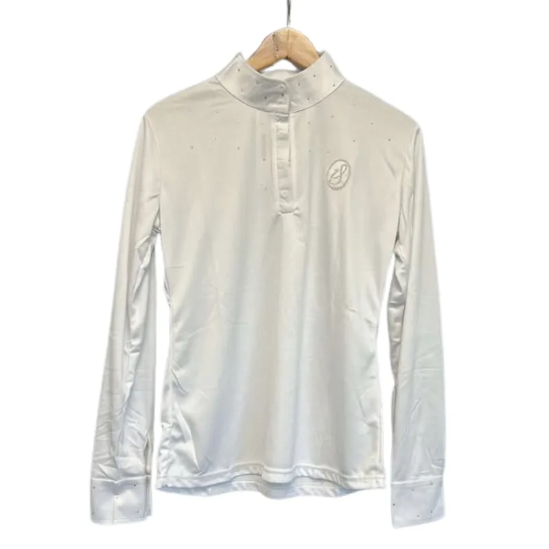 Imperial Riding Snowfall Ladies Long Sleeved Competition Shirt - White