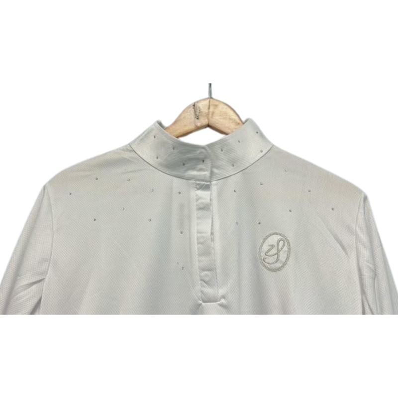 Imperial Riding Snowfall Ladies Long Sleeved Competition Shirt - White-2