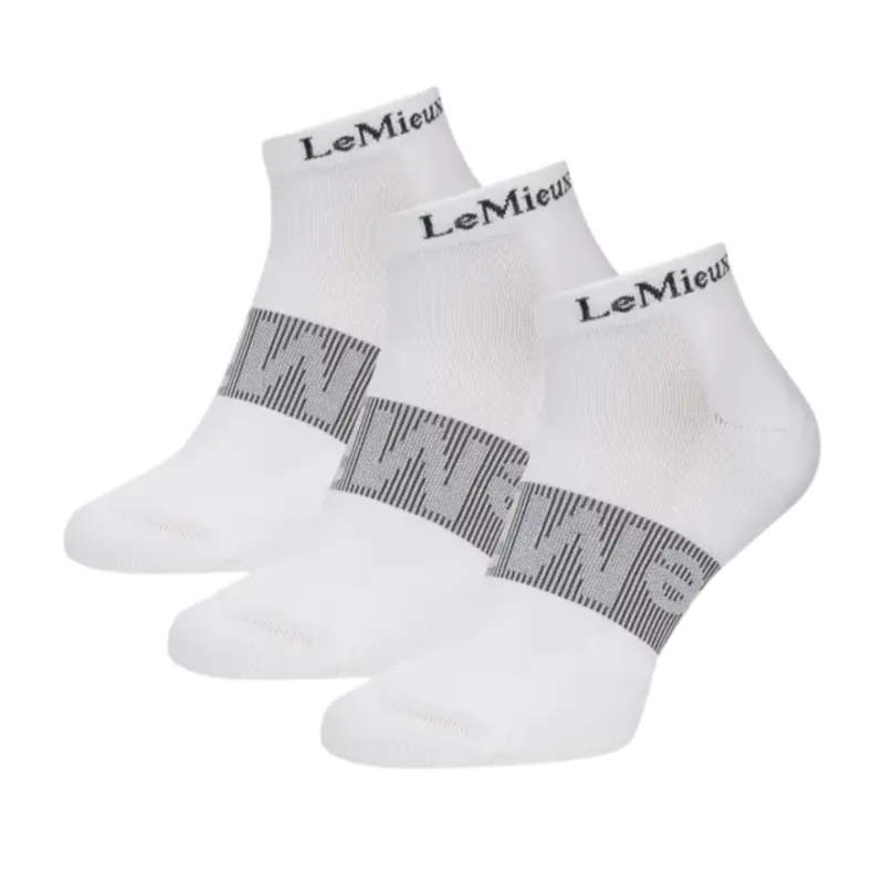 LeMieux Trainer Socks 3 Pack - White