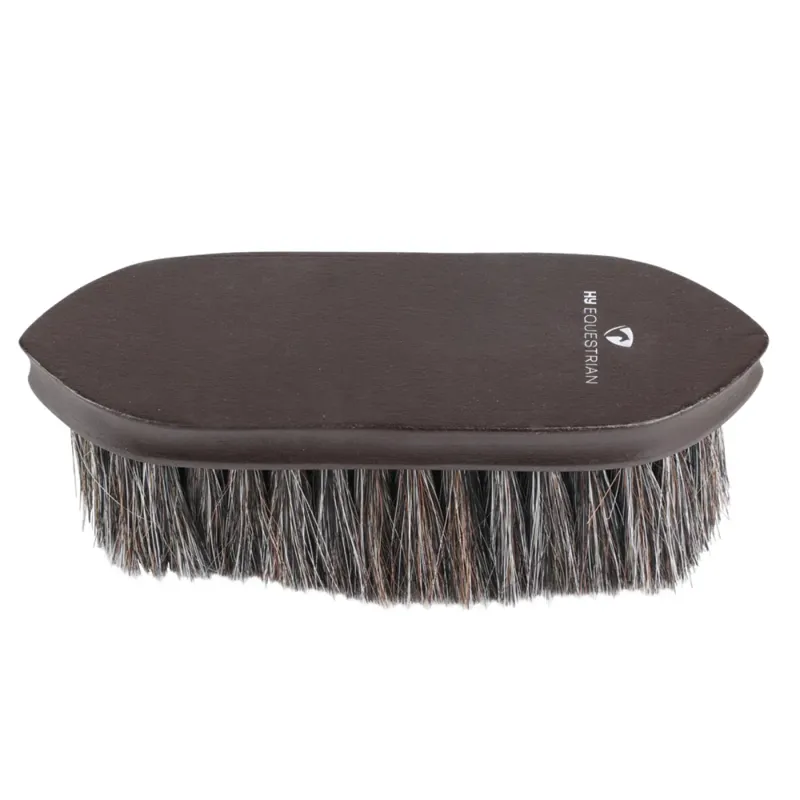 Hy Equestrian Deluxe Horse Hair Wooden Dandy Brush - Dark Brown