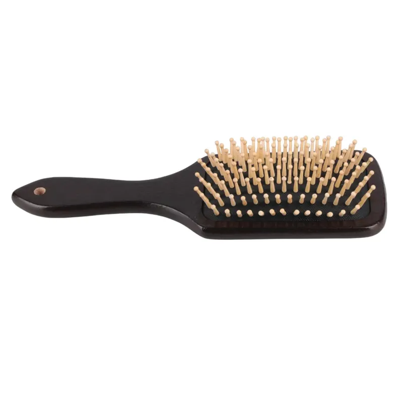 Hy Equestrian Deluxe Wooden Mane And Tail Brush - Dark Brown