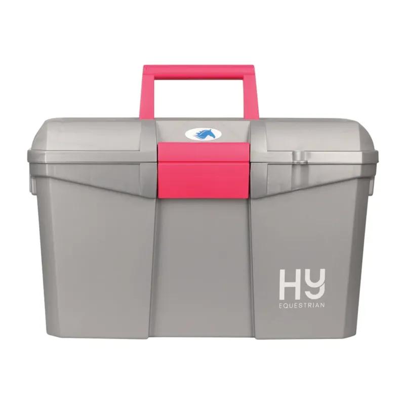 Hy Equestrian Tack Box - Silver/Raspberry