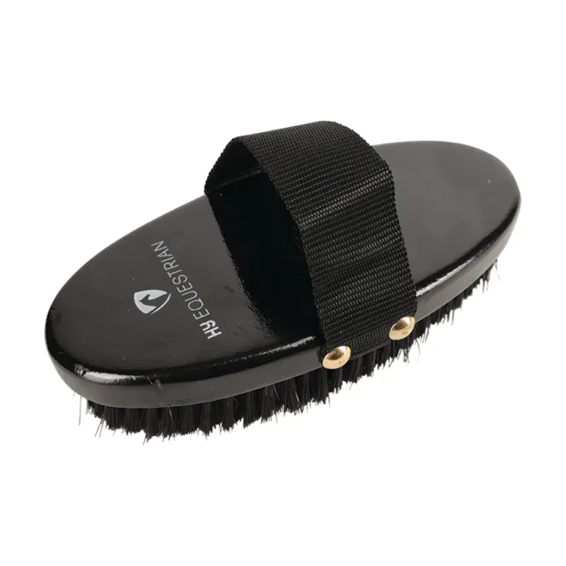 Hy Equestrian Wooden Body Brush - Black/Purple