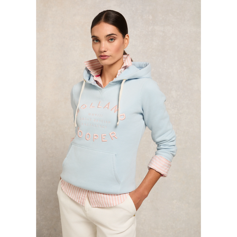 Holland Cooper Varsity Hoodie - Pale Blue-1
