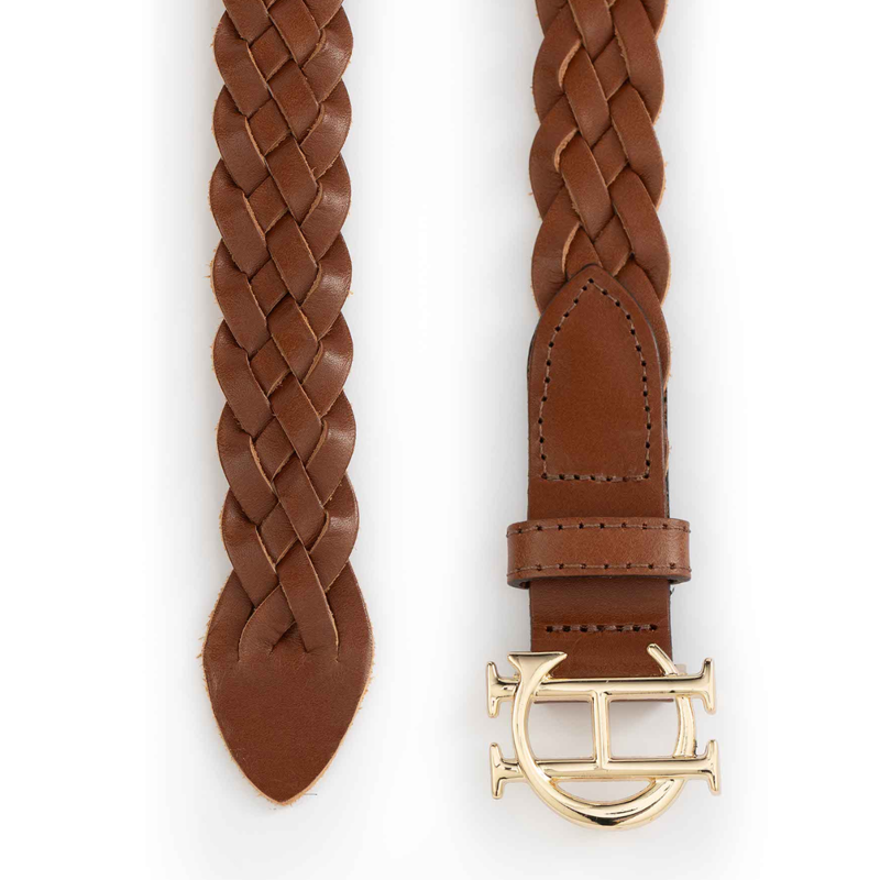 Holland Cooper Plaited Slim Belt - Tan-1