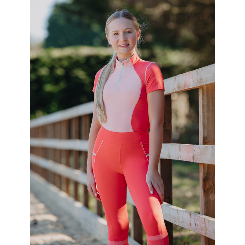 LeMieux Harlow Young Rider Short Sleeve Base Layer - Sugar Pink-3