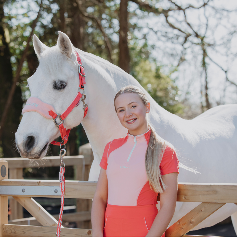 LeMieux Harlow Young Rider Short Sleeve Base Layer - Sugar Pink-4