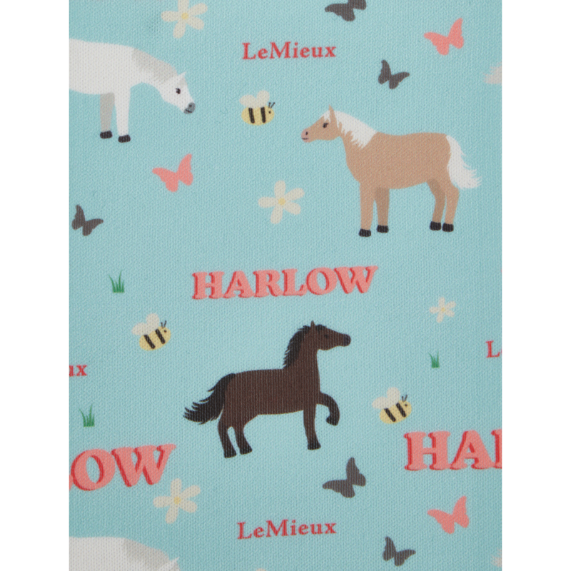 LeMieux Harlow Pony Print Footsie Socks - Blue Topaz-2