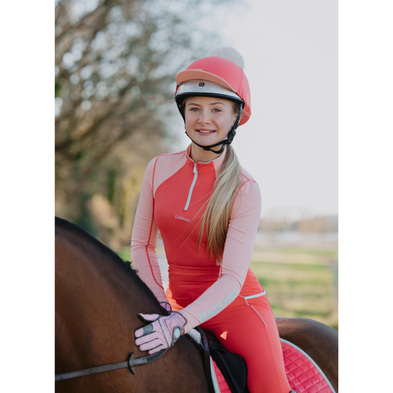 LeMieux Harlow Hat Silk - Coral Crush-3