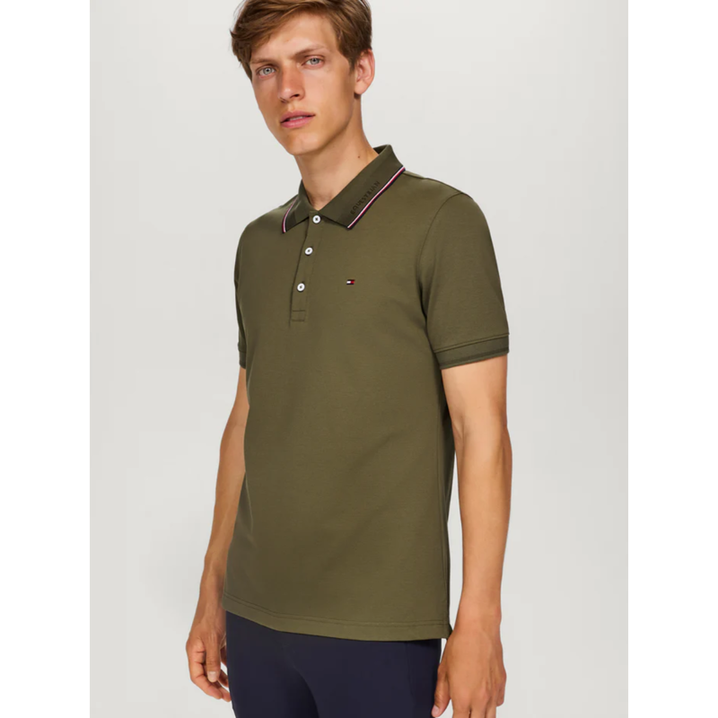 Tommy Hilfiger Men's Harrison Pique Polo - Utility Olive-2